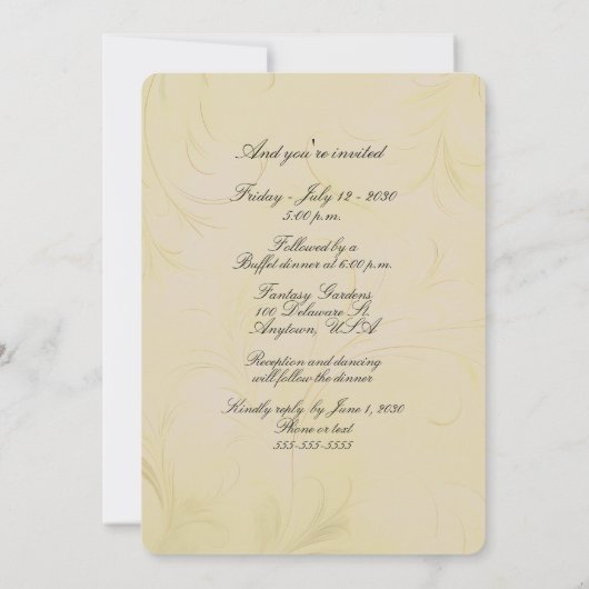 Whimsical Bruid Bruidegom Wedding Arch Kaart (Achterkant)