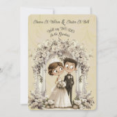 Whimsical Bruid Bruidegom Wedding Arch Kaart (Voorkant)