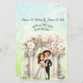 Whimsical Bruid en Bruidegom Bruidspapier Blad (Voorkant / Achterkant)