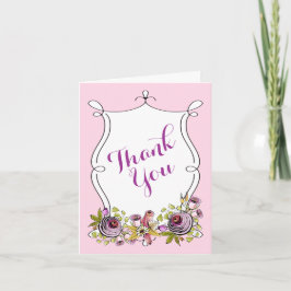 Whimsical bruiloft bedankje | Bloemen Bedankkaart