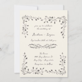 Whimsical bruiloft diner kaart