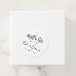 Whimsical bruiloft gunst labels met romantische te