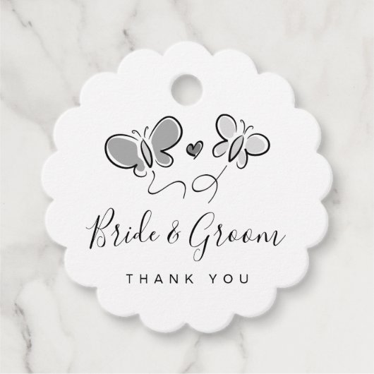 Whimsical bruiloft gunst labels met romantische te (Voorkant)