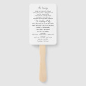 Whimsical Bruiloft programma fan Handwaaier (Achterkant)