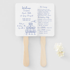 Whimsical Bruiloft programma fan Handwaaier