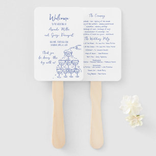 Whimsical Bruiloft programma fan Handwaaier
