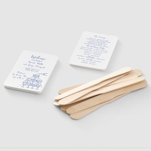 Whimsical Bruiloft programma fan Handwaaier (Niet-gemonteerd)