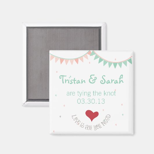 Whimsical Bruiloft Save De Datum Magneet (Voorkant / Achterkant)