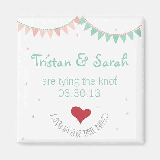 Whimsical Bruiloft Save De Datum Magneet (Voorkant)