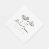 Whimsical bruiloft servetten met vlinder tekening (Hoek)