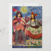 Whimsical bruiloft uitnodiging kleurrijk uniek (Achterkant)