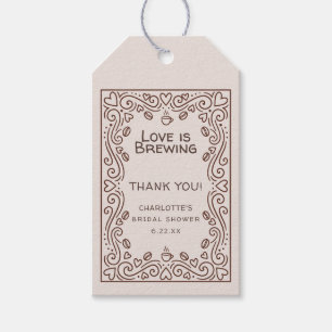 Whimsical Bruin Love Is Brewing Bruidsfeest Cadeaulabel