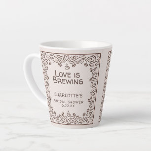 Whimsical Bruin Love Is Brewing Bruidsuitnodiging Latte Mok