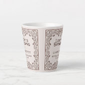 Whimsical Bruin Love Is Brewing Bruidsuitnodiging Latte Mok (Voorkant)