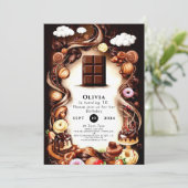 Whimsical bruine chocolade verjaardag kaart (Staand voorkant)