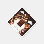 Whimsical bruine chocolade verjaardag servet (Hoek)
