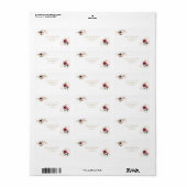 Whimsical Bruine Goud Bloemen Monogram Bruiloft Etiket (Full Sheet)