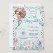 Whimsical Bruine Zeemeermin Onder het Zee Verjaard Kaart (Voorkant)