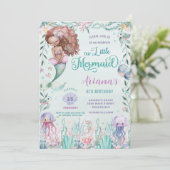 Whimsical Bruine Zeemeermin Onder het Zee Verjaard Kaart (Staand voorkant)