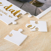 Whimsical Brush Script Foto Sla de datum goud op Legpuzzel (Zijkant)