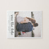 Whimsical Brush Script Foto Sla de datum grijs op Legpuzzel (Horizontaal)