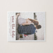 Whimsical Brush Script Photo Save the Date Roos Legpuzzel (Horizontaal)