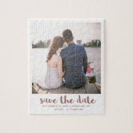 Whimsical Brush Script Photo Save the Date Roos Legpuzzel
