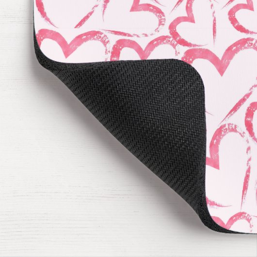 Whimsical Brushstroke Hearts Muismat (Hoek)