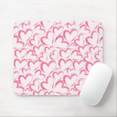 Whimsical Brushstroke Hearts Muismat (Met muis)