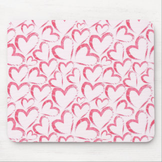 Whimsical Brushstroke Hearts Muismat