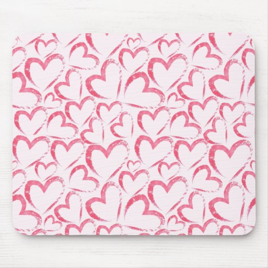 Whimsical Brushstroke Hearts Muismat (Voorkant)