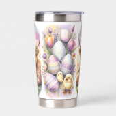 Whimsical Brushstroke Highland Koe Pasen 20oz Geïsoleerde Drinkbeker (Links)