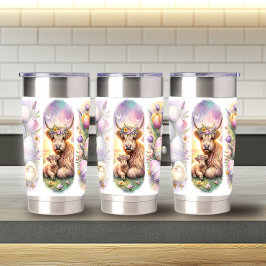 Whimsical Brushstroke Highland Koe Pasen 20oz Geïsoleerde Drinkbeker