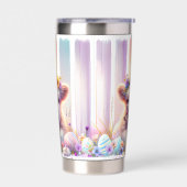 Whimsical Brushstroke Paas Highland Koe 20oz Geïsoleerde Drinkbeker (Links)