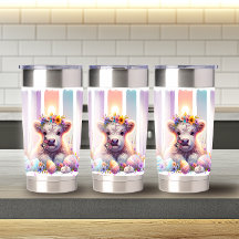 Whimsical Brushstroke Paas Highland Koe 20oz