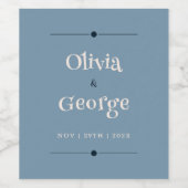 Whimsical Bubbles of Love: Sprookje Bruiloft Blauw Wijn Etiket (Enkel label)