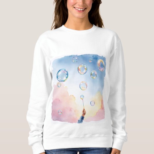 Whimsical Bubbles Watercolor Shirt (Voorkant)