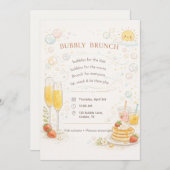 Whimsical Bubbly Brunch Invitation Kaart (Voorkant / Achterkant)