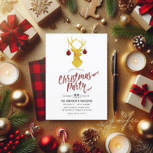 Whimsical Buffalo Plaid Rustieke Kerstfeest Kaart