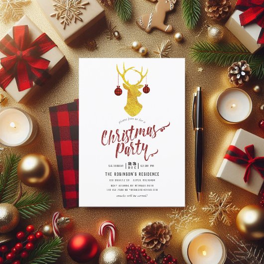 Whimsical Buffalo Plaid Rustieke Kerstfeest Kaart