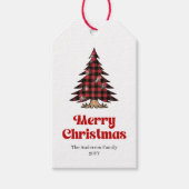 Whimsical buffalo tree gift tag festive accent cadeaulabel (Voorkant)