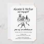 Whimsical Buffet DINNER Custom Engagement Party Kaart (Voorkant)