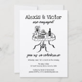 Whimsical Buffet Dinner Custom Engagement Party Kaart (Voorkant)