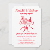 Whimsical Buffet DINNER Custom Engagement Party Kaart (Voorkant)