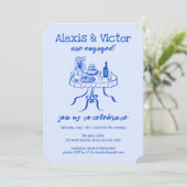 Whimsical Buffet DINNER Custom Engagement Party Kaart (Staand voorkant)