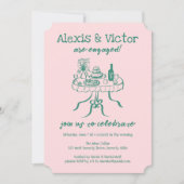 Whimsical Buffet DINNER Custom Engagement Party Kaart (Voorkant)