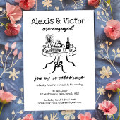 Whimsical Buffet DINNER Custom Engagement Party Kaart