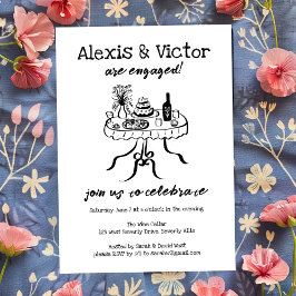 Whimsical Buffet DINNER Custom Engagement Party Kaart