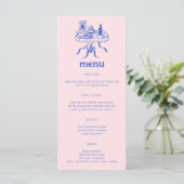 Whimsical Buffet Table Doodle Sketch Modern CUSTOM Menu (Staand voorkant)