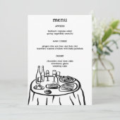 Whimsical Buffet Table Doodle Sketch Modern CUSTOM Menu (Staand voorkant)